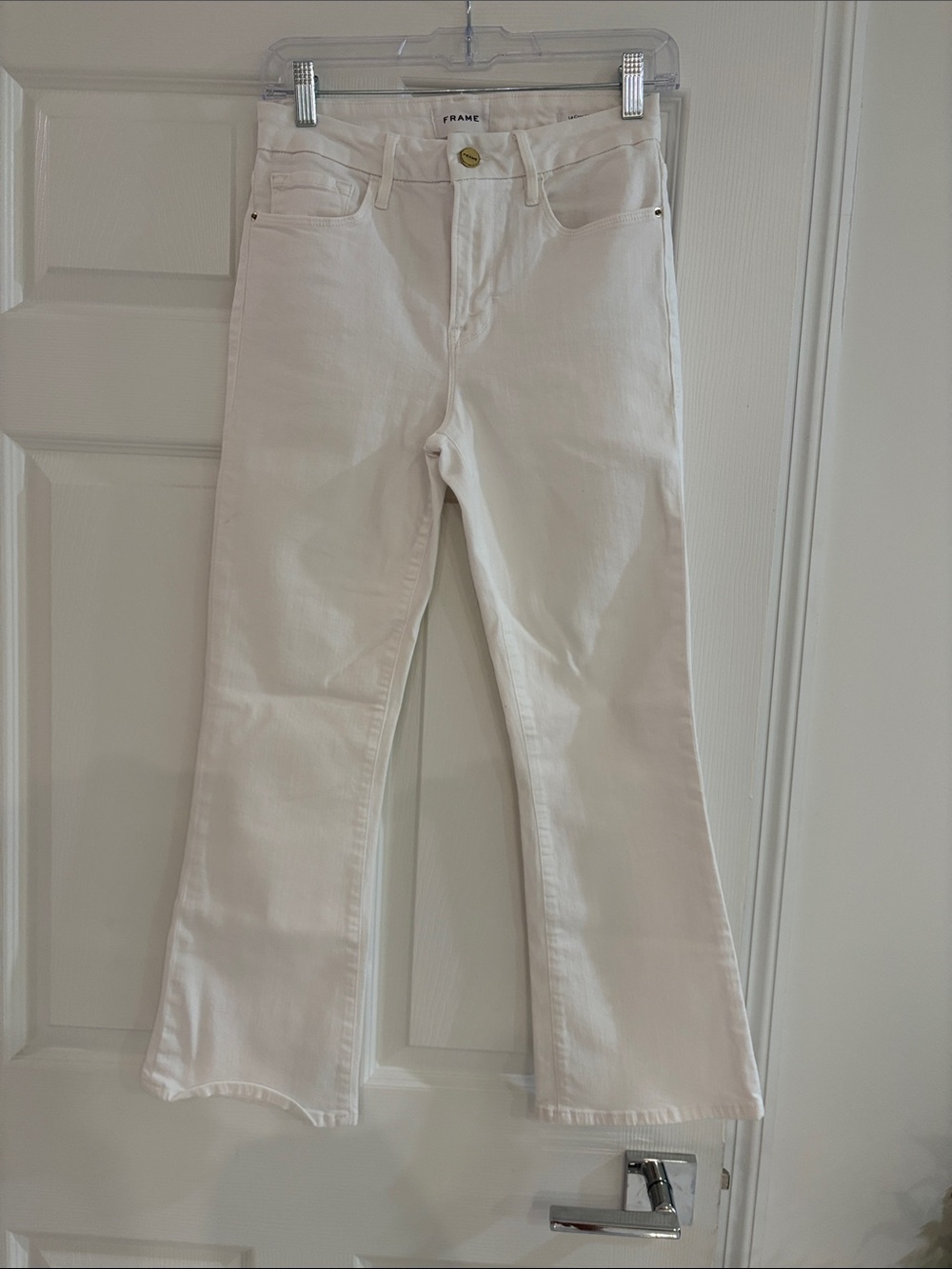 Frame Denim White Flare Crop Frame Jeans
